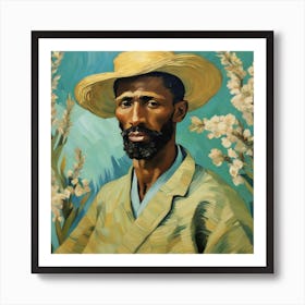 African Fisherman in Van Gogh style Art Print