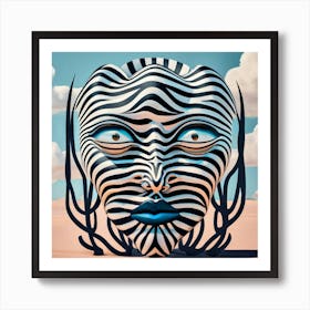 Zebra Face 1 Art Print