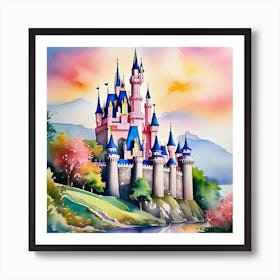 Disney Castle Painting 4 Art Print