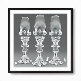 Three Glass Candlesticks Art Print