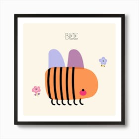 Print with cute bee Art Print