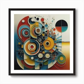 abstract painting with geometric 13 Art Print