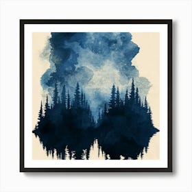 Blue Sky With Trees Art Print