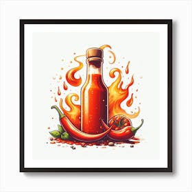 Hot Sauce Bottle Art Print