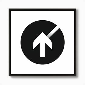 Business Navigation Icon Featuring A Curved Arrow Pointing Upward Encapsulated Within A Round Picto (3) Art Print