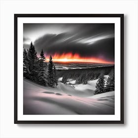 Sunset Over The Mountains 1 Art Print