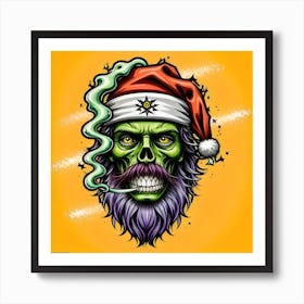 Santa Claus Skull Art Print