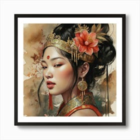 Default Art Print Beautiful Asian Goddess 3 Art Print