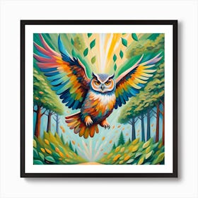 Spring owl Art Print