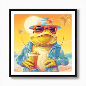 Frog On The Beach Art Print