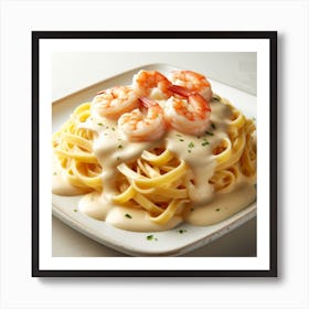 Shrimp Pasta Art Print