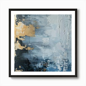 Abstract In Blue And Gold 3 Art Print