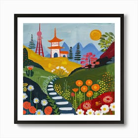 Kids Travel Illustration Japan 4 Art Print