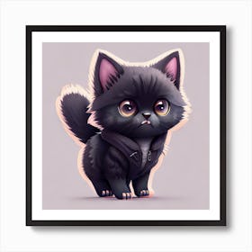 Black Kitten Art Print