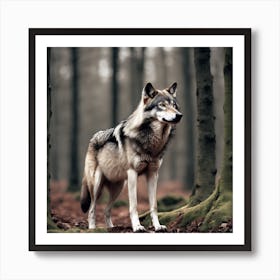 Wolf In The Woods 9 Art Print