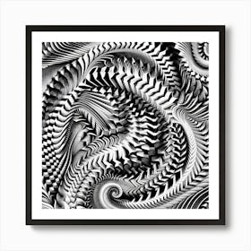 Black and White Abstract Art 390 Art Print