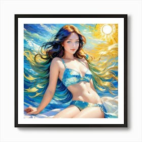 Girl In A Bikinihfdg Art Print