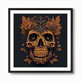 Day Of The Dead Skull 1 Art Print