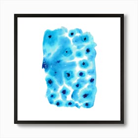 Blue Dots, Modern Watercolor Painting, Abstract Art Art Print