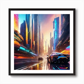 Futuristic City 136 Art Print