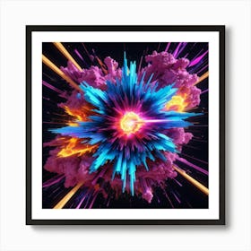 Plasma Explosion Glitch Art 21 Poster