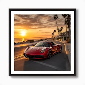 Sunset At The Beach Art Print