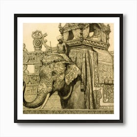 Elephant With Howdah (Between 1890 And 1934) By Wladyslaw Theodore Benda Art Print