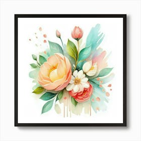 Watercolor Floral Painting Poster