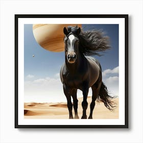 Horse In The Desert Art Print