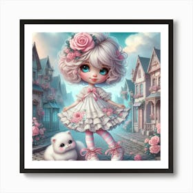 Little Girl In Pink 1 Art Print