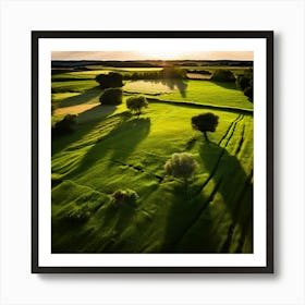 Grass Ecology No People Pasture Drone Scenic Shadow Flight Rural Scene Green Aerial View (8) Art Print