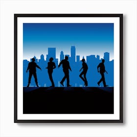 Silhouettes Of People Art Print