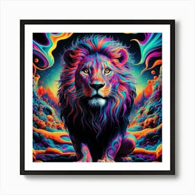 Psychedelic Lion 2 Art Print