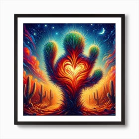 Cactus Heartbeat in the Twilight 1 Art Print