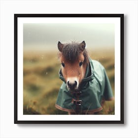 Little Pony In Raincoat Art Print