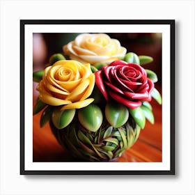 Roses In A Vase Art Print