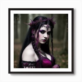 Dark art gothic beautiful enchantress, red purple, beautiful, Royo. Generated with AI, Art Style_Portrait, Negative Promt_no unpopular themes or styles, CFG Scale_5.5, Step Scale_50. Art Print