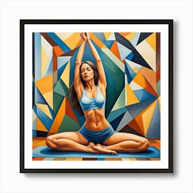 Star Pose Cubism Style Art Print