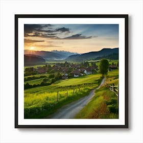 Tour Tourism Europa Field Small Town Community Village Agriculture Idylli Traditional Tranq Art Print