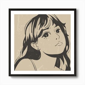 Fashionable Image Of A Girl 1 Art Print