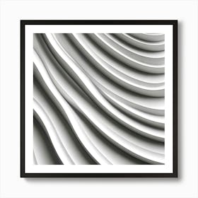 Abstract White Wavy Pattern 2 Art Print