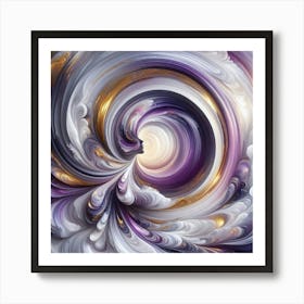 Abstract Purple And Gold Swirl Art Print