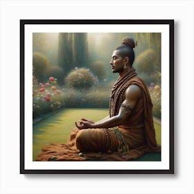 Buddha In The Garden Art Print