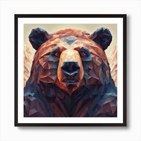 Geometric Art bear Art Print