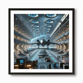 Lunar Horizon Hangar Deck Converted Art Print