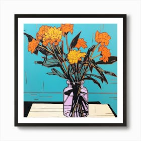 Calendula 2 Pop Art Illustration Square Art Print