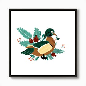 Christmas Duck Art Print