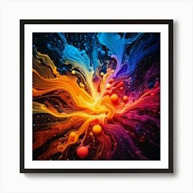 Firefly Vibrant Abstract Digital Art Showcasing Chaotic Beauty And Fluid Motion 94934 (2) Art Print