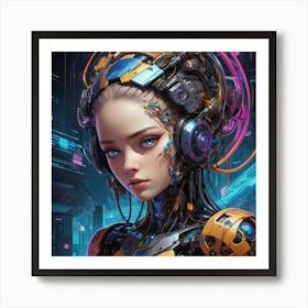 Futuristic Girl Art Print