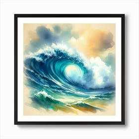 Watercolor Ocean Wave Art Print